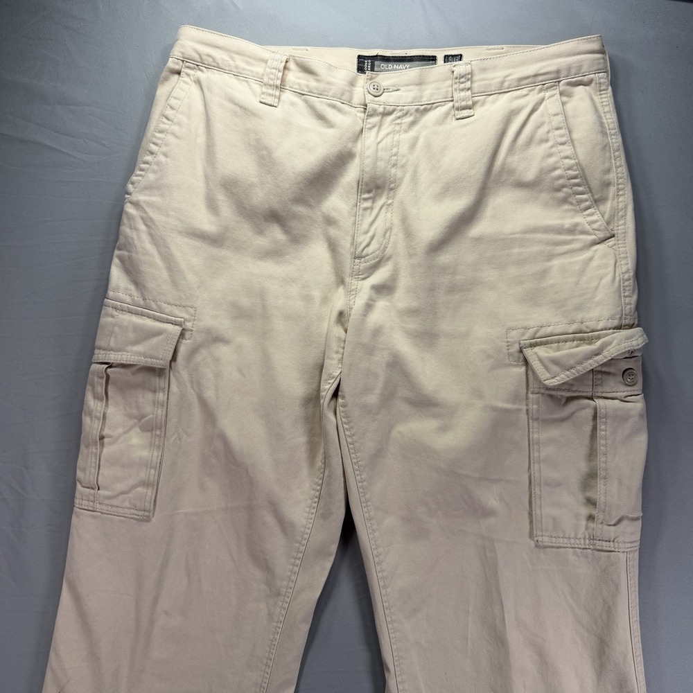 Vintage Old Navy Cargo Pants Mens 36x34 Beige Straight Baggy Skater Y2K